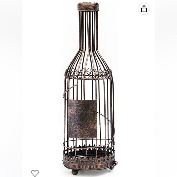 Dining Wine Bottle Cork Holder Rustic Wire Design For Displaying
